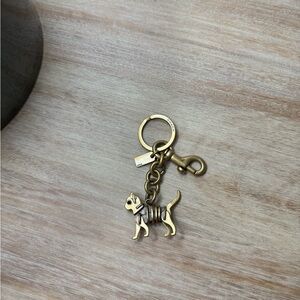 Coach Gold Cat Keychain